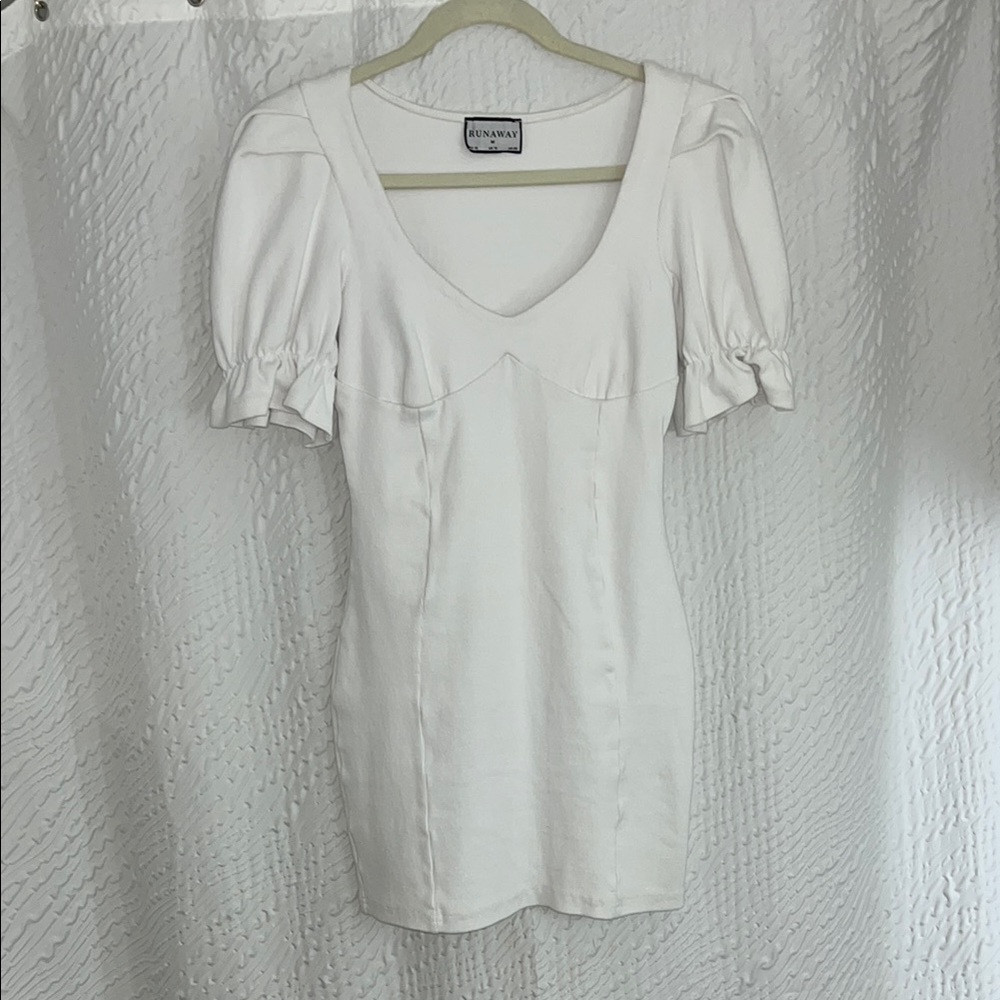White Puff Sleeve Dress